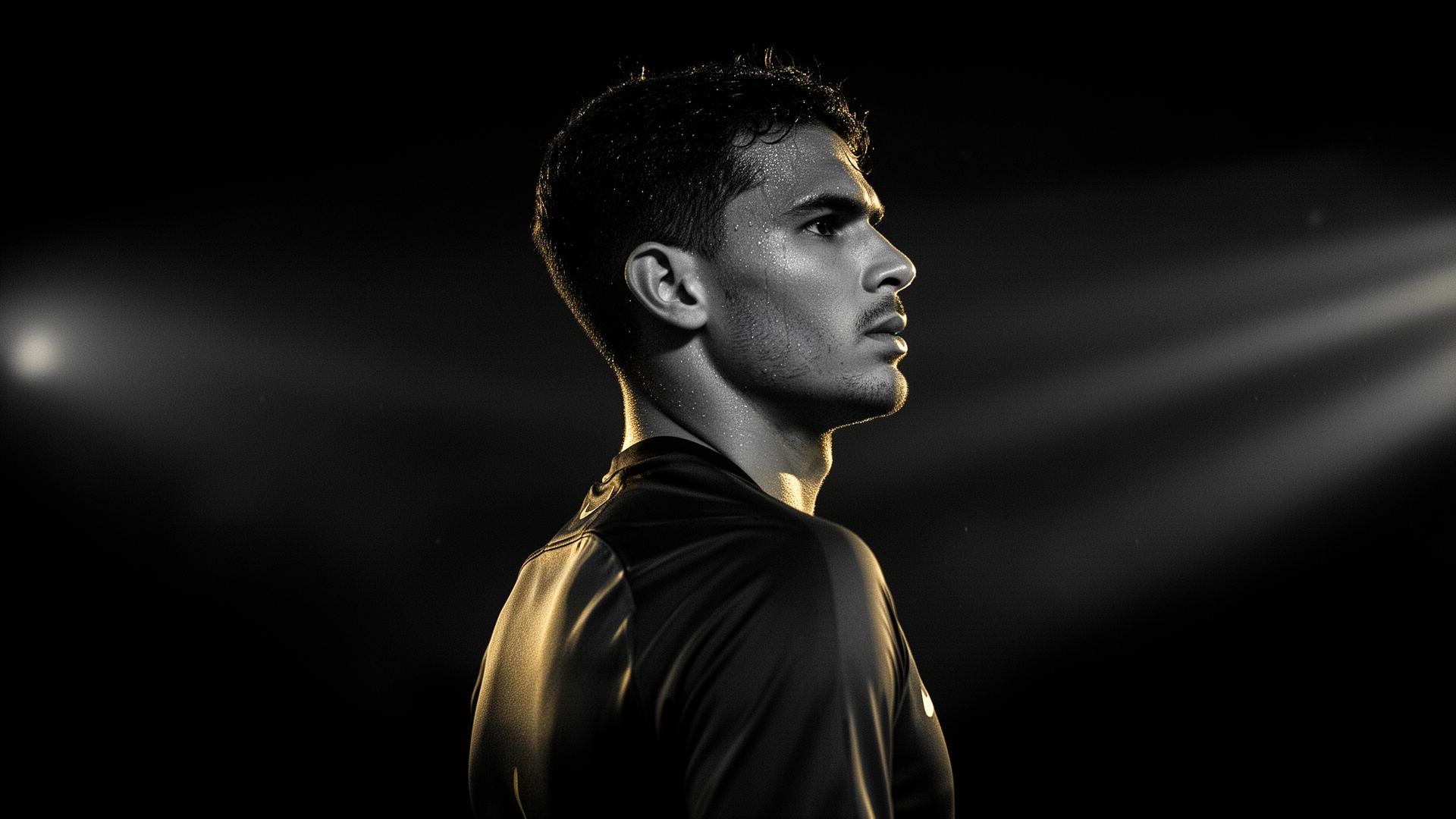 Elite athlete in cinematic light